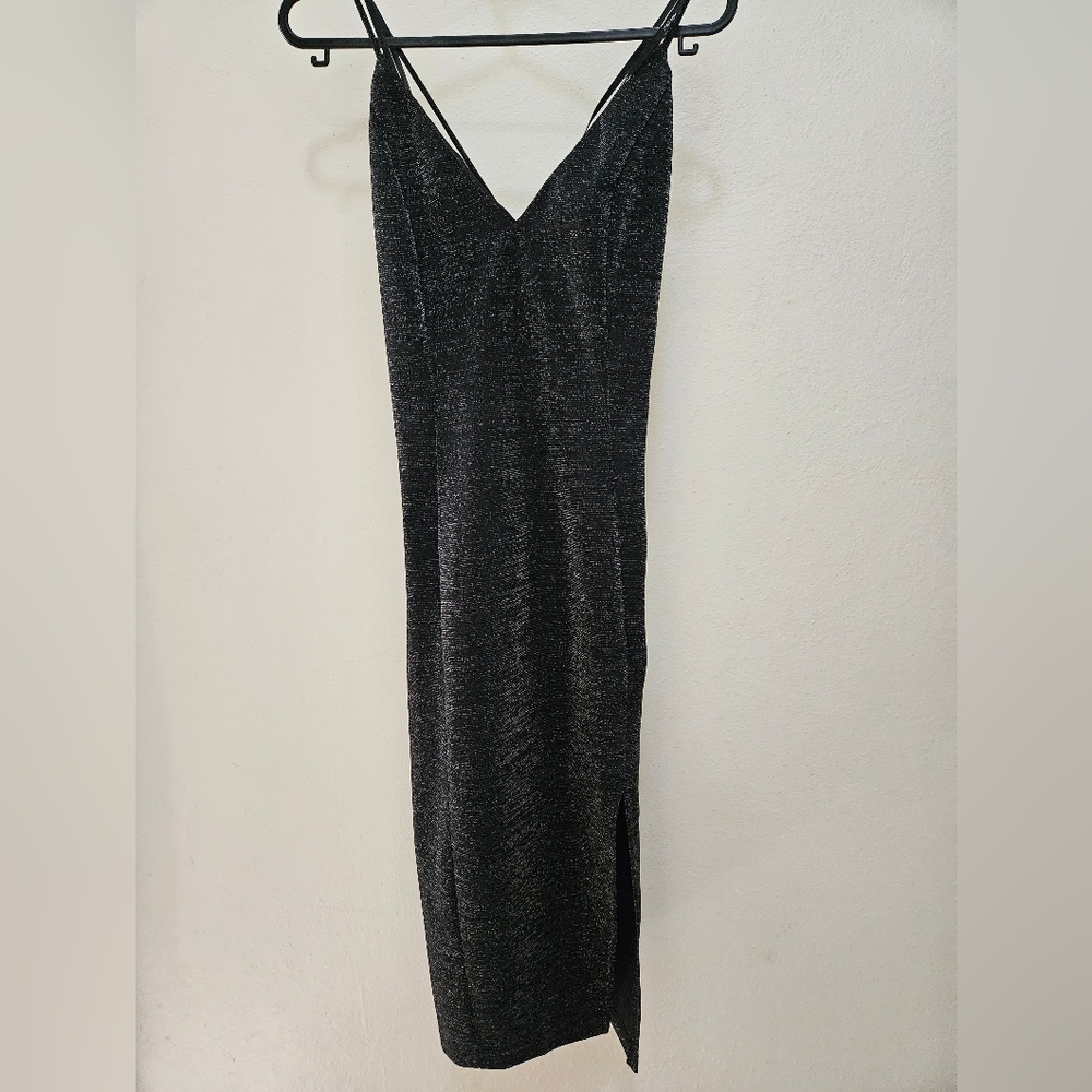Forever 21 Shimmer Midi Black Dress - Picture 1 of 5